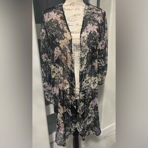 Vince Camuto Floral Sheer Cardigan